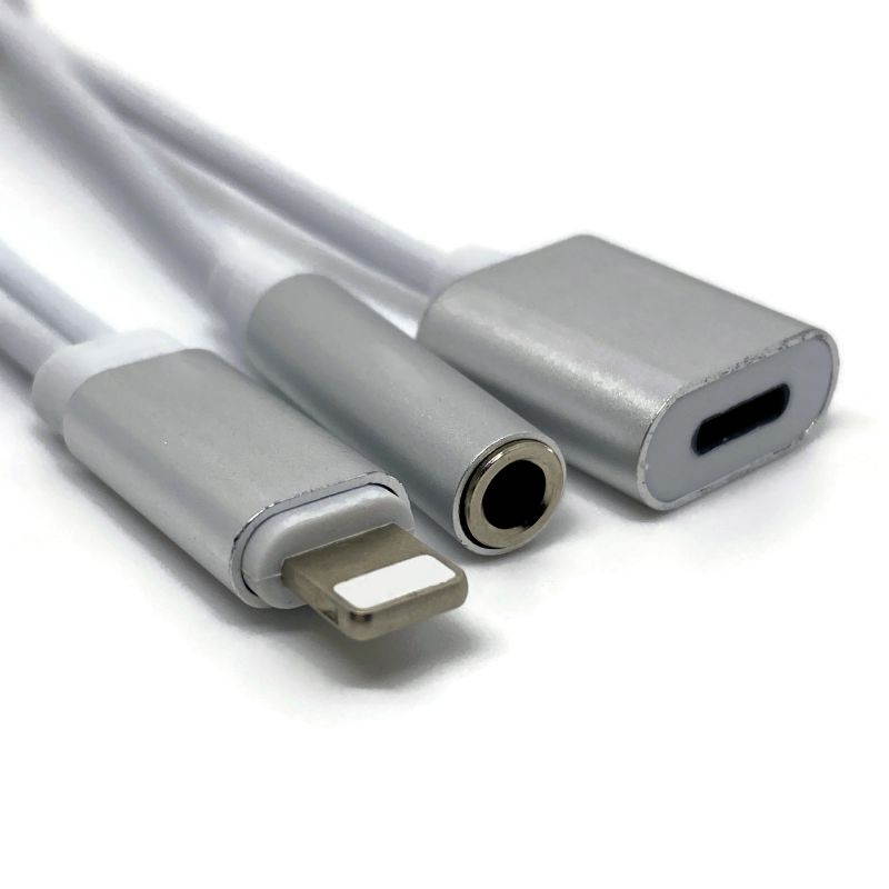 Headphone and Charger for iPhone Dual Adapter 2 in 1 Charging Cable & 3.5mm Aux Headphone Jack Lightning Connection Audio Splitter Dongle for iPhone 12 11 XS XR X 8 7 iPad iPod iOS Apple