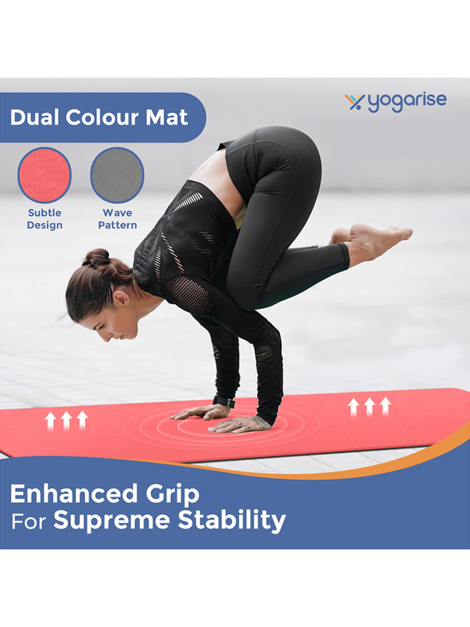 Yogarise Yoga Mat with Carry Bag & Strap (Red) Size - 6mm