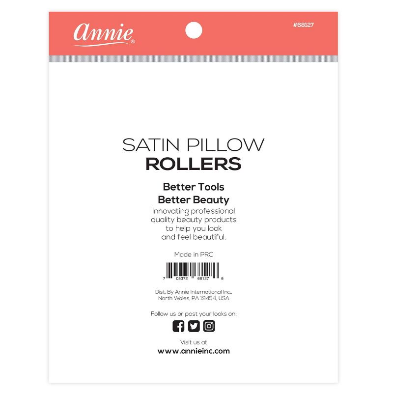 Annie Satin Pillow Rollers - Black - 10ct