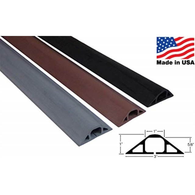 electriduct d22 rubber duct cord cover 1x5/8 inch channel flexible wire protector  5 feet brown