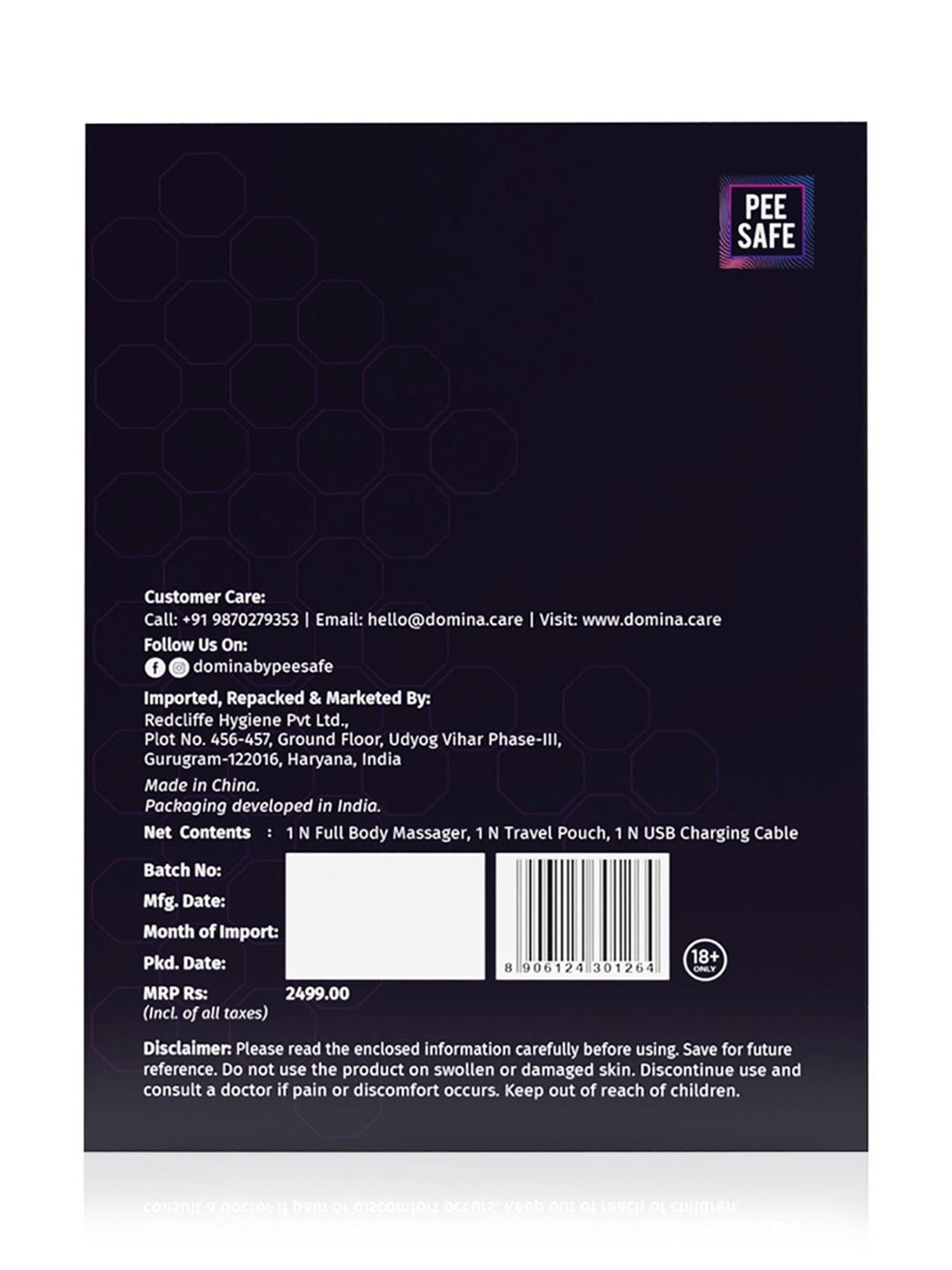 Pee Safe Domina Handheld Full Body Massager