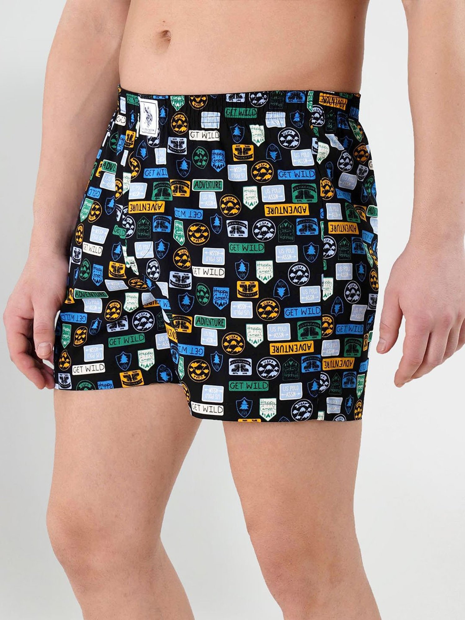 U.S. Polo Assn. Black Printed Cotton Boxers