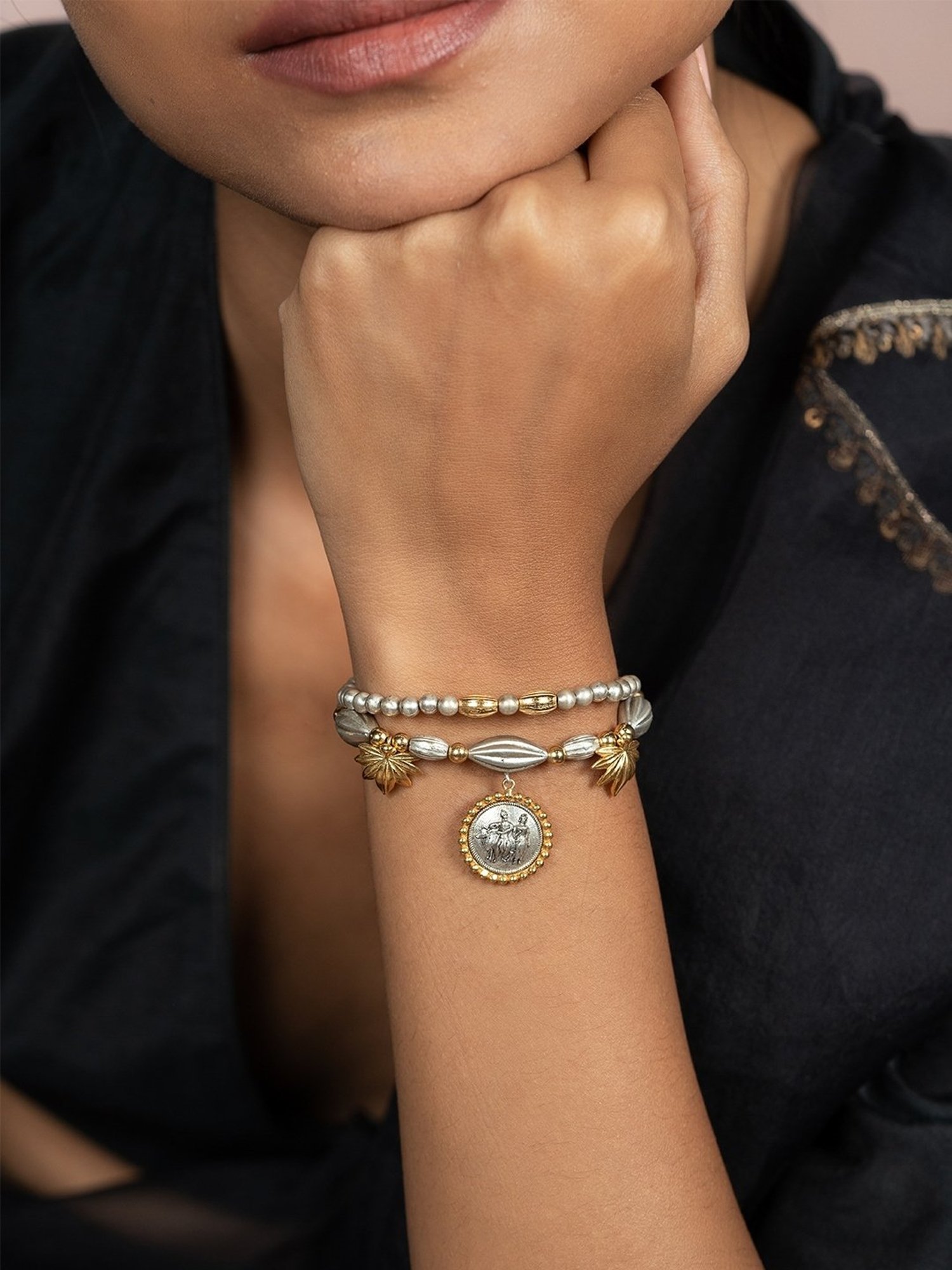 Shaya 92.5 Sterling Silver Preethi Coin Bracelet for Women