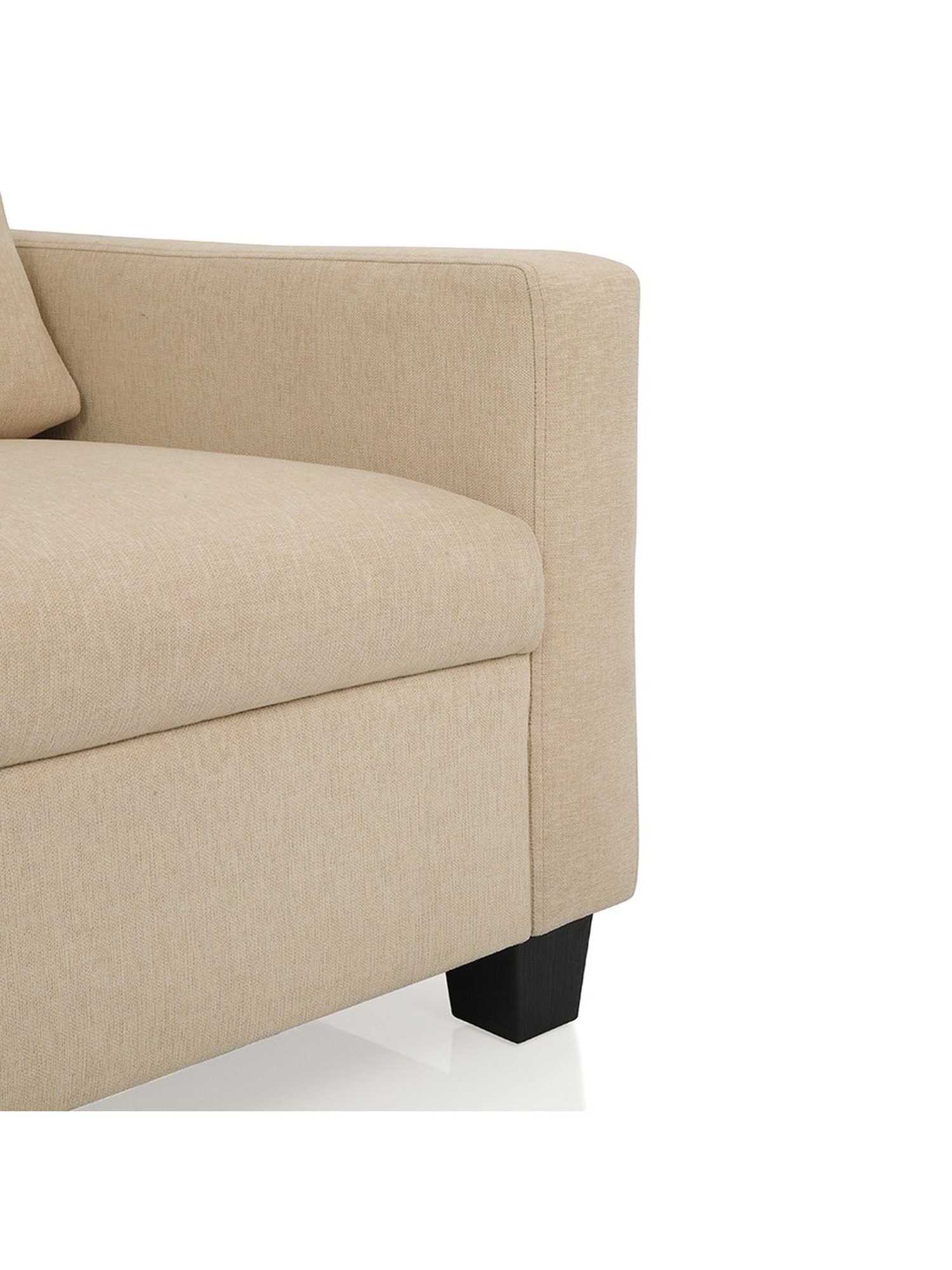 Duroflex Ease Beige Neem Wood 1 Seater Sofa