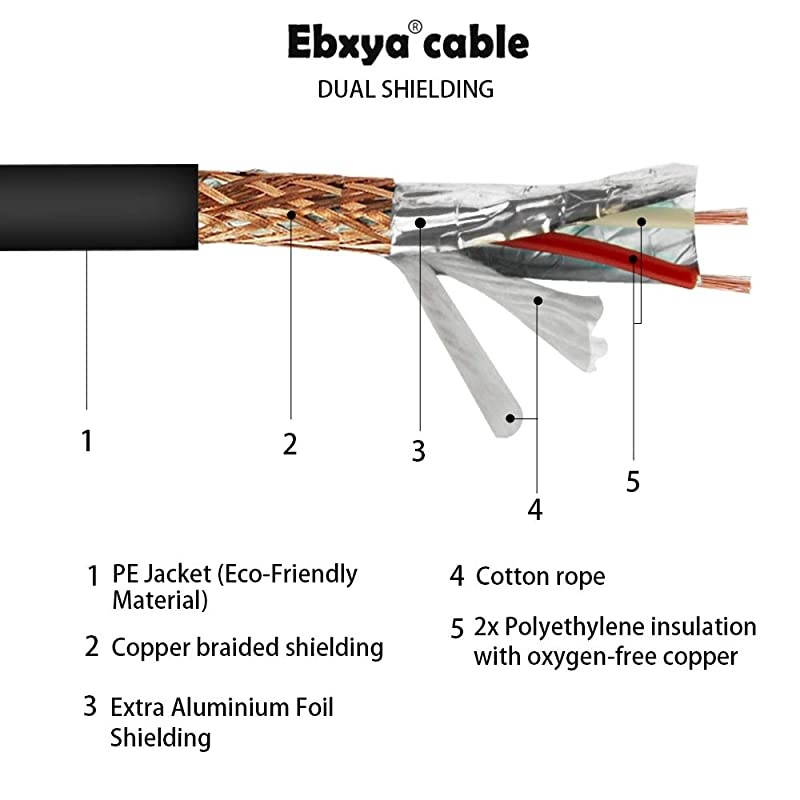 XLR Microphone Cable Male to Female 10 Feet 4 Colored Packs