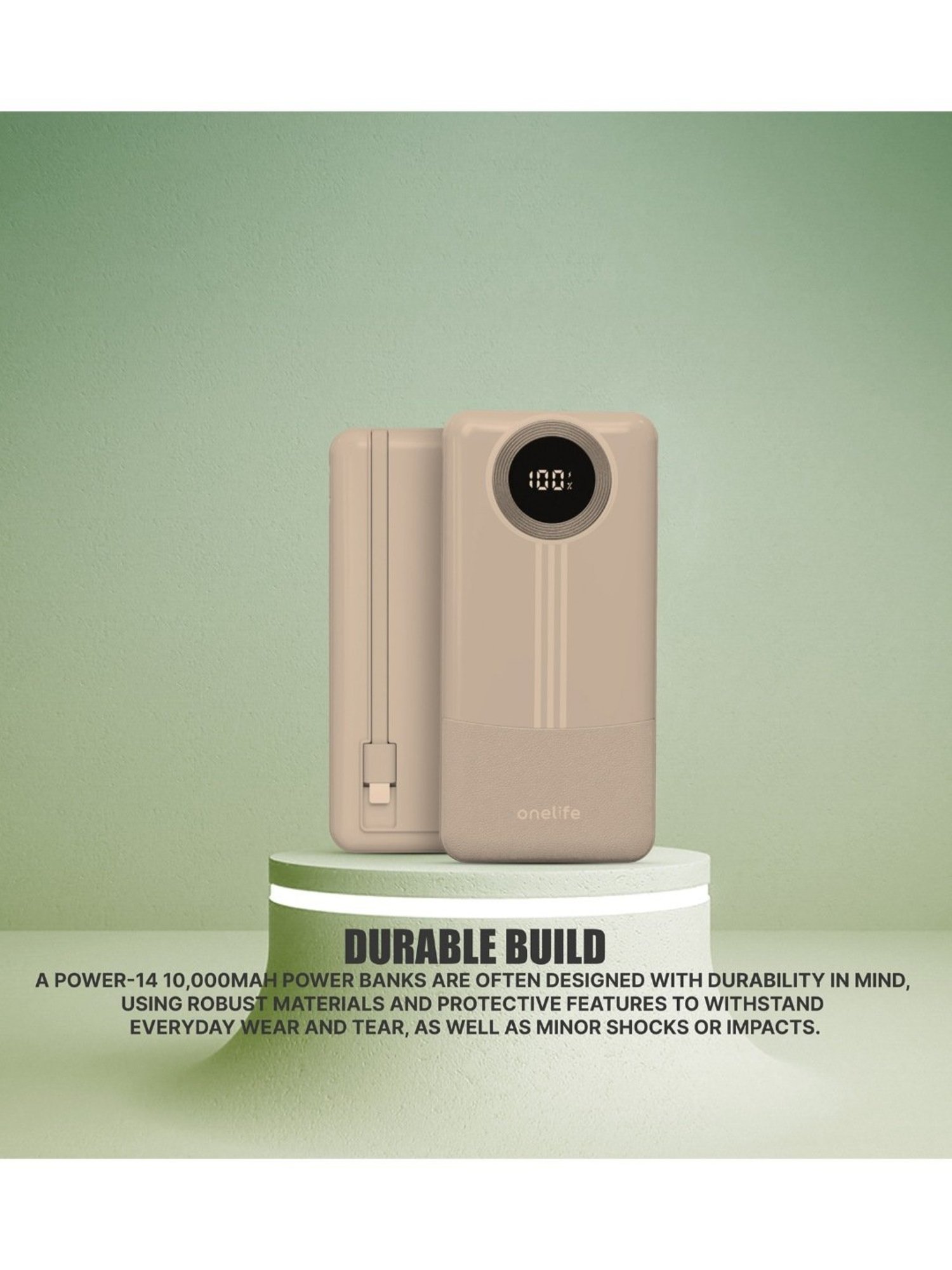 Onelife Power 14 10000 mAh 22.5W Slim Quick Charge Power Bank (Peach)