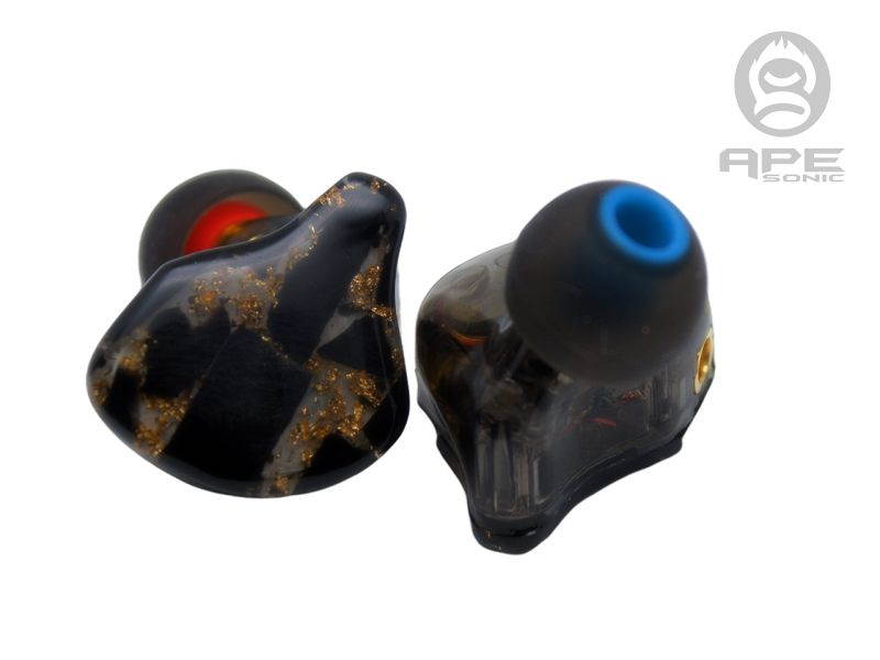 ApeSonic Rain-JET (In Ear Earbuds): Hybrid Balanced Armature & Dynamic Drivers, High Resolution, Synthetic Resin Shell, MMCX Connect - Cable Changeable, Hi-Fi & Premium Sound, Black Marble Color