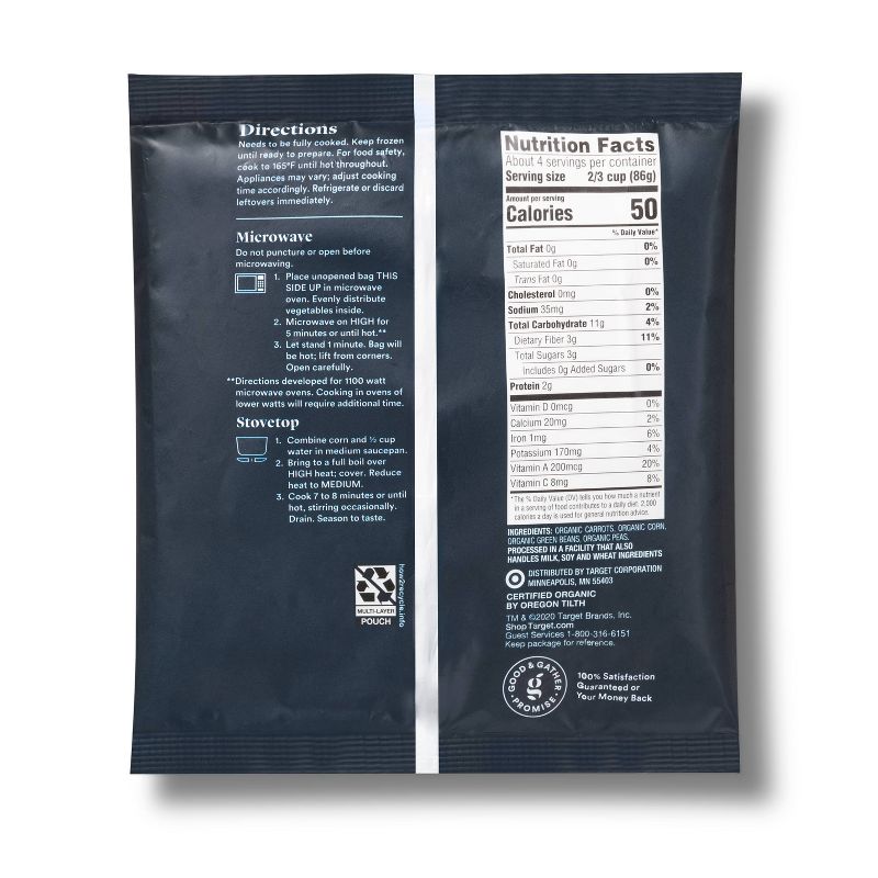 Organic Frozen Steam-In-Bag Mixed Vegetables - 10oz - Good & Gather™