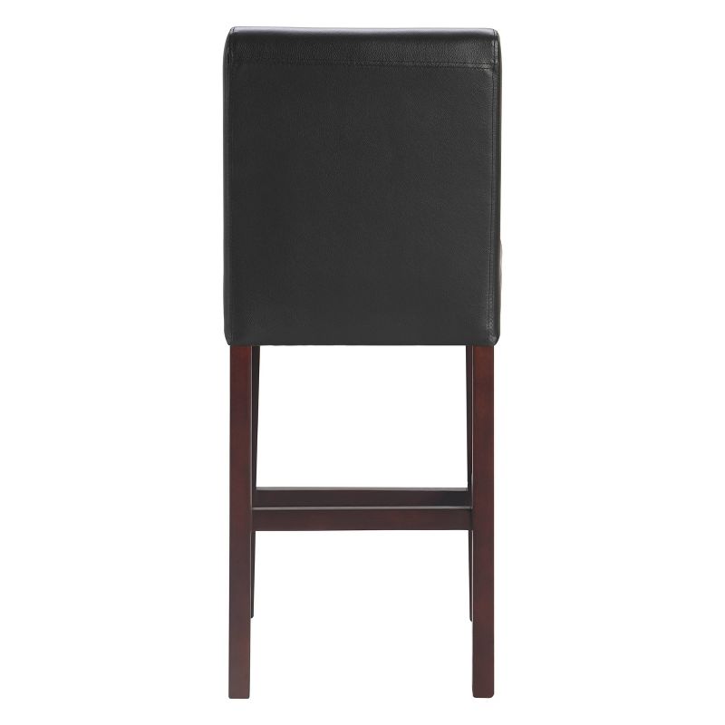 Set of 2 25.5" Liam Leather Counter Height Barstool Chocolate Dark Brown - Serta