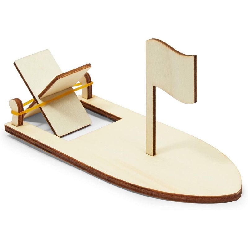 Bright Creations 8 Pack Unfinished Wooden Sailboat, Model Boat with Band Paddle, Arts and Crafts