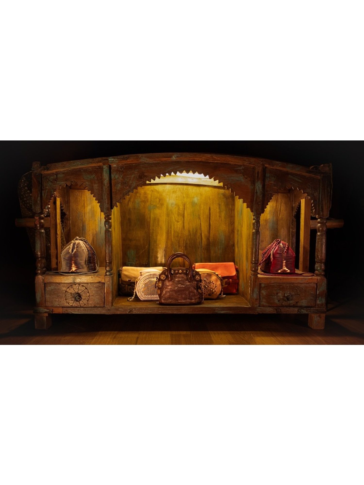 Art N Vintage Premade Olive Leather Textured Small Potli