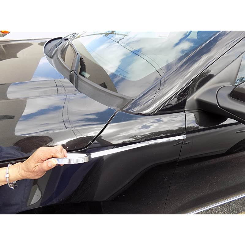 MPFT2 Silver Metalized Polyester Mylar Film Tape with Acrylic Adhesive 38 inch x 72 yds Vibrant Mirror Like Finish Decor Tape for Detailing Accent Wall Graphic Arts Car and Boat Trim