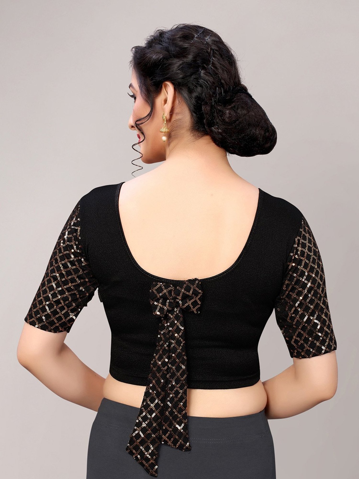 Satrani Black Embellished Blouse