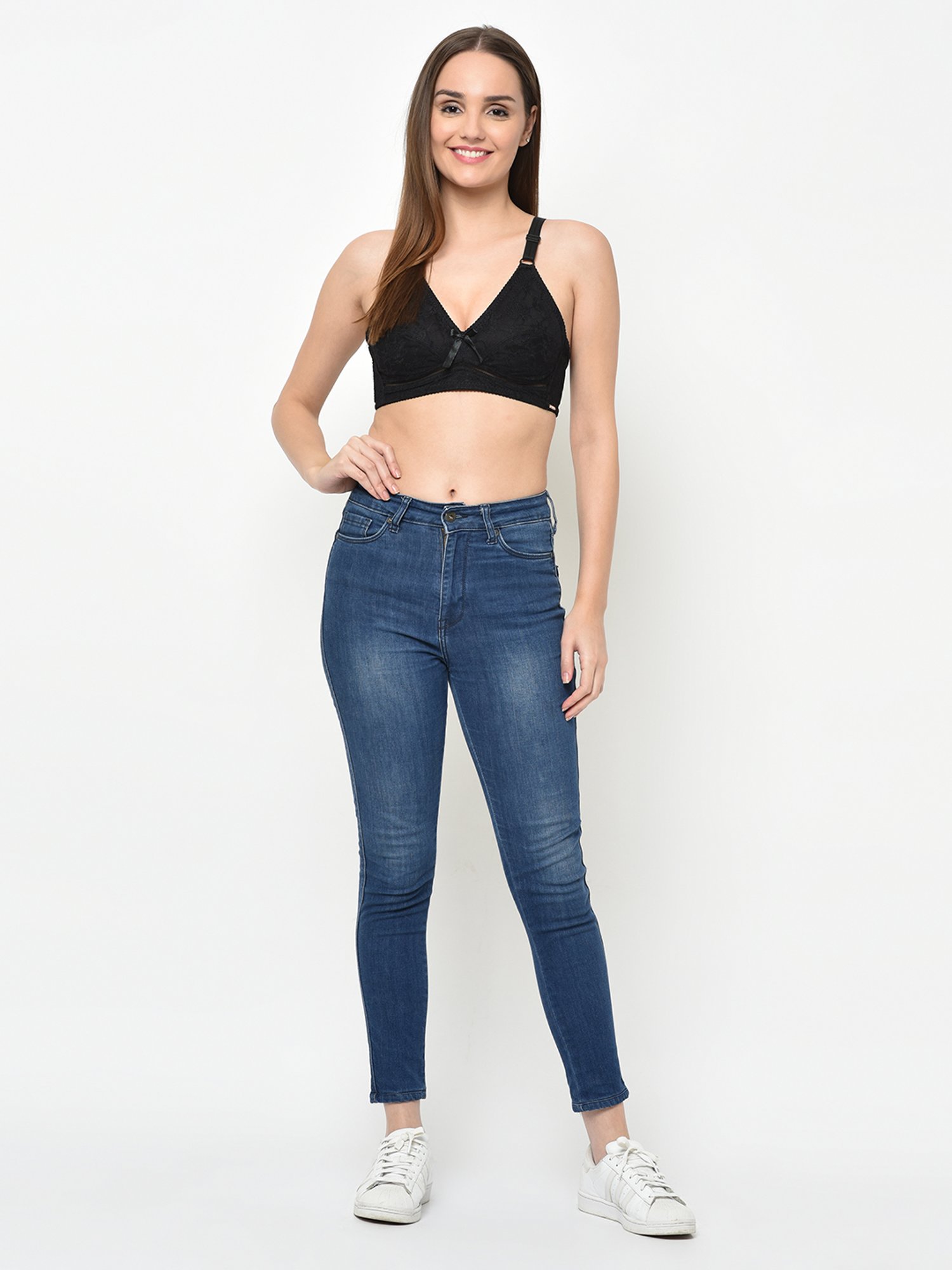 Da Intimo Black Non Wired Non Padded Full Coverage Bra