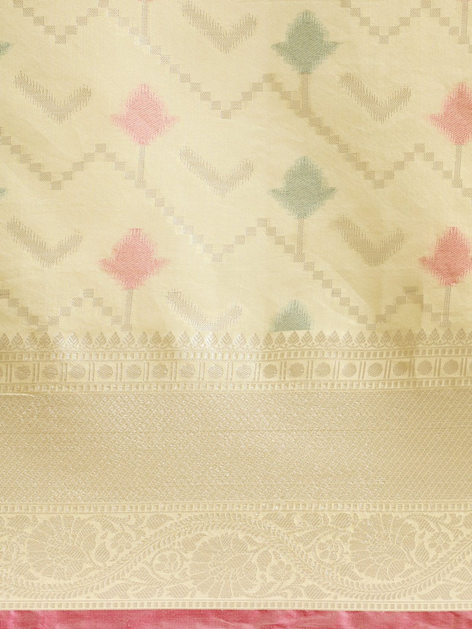 Banarasi Silk Works Yellow Cotton Woven Saree With Unstitched Blouse