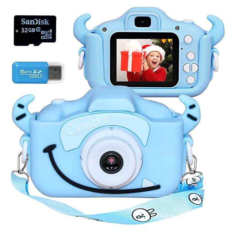 Kids Camera  Q1 Digital Video Camcorder Action Camera Rechargeable with 8G SD Card 2.0&rdquo; for 3-12 Year Old Boys and Girls Birthday Festival Gift
