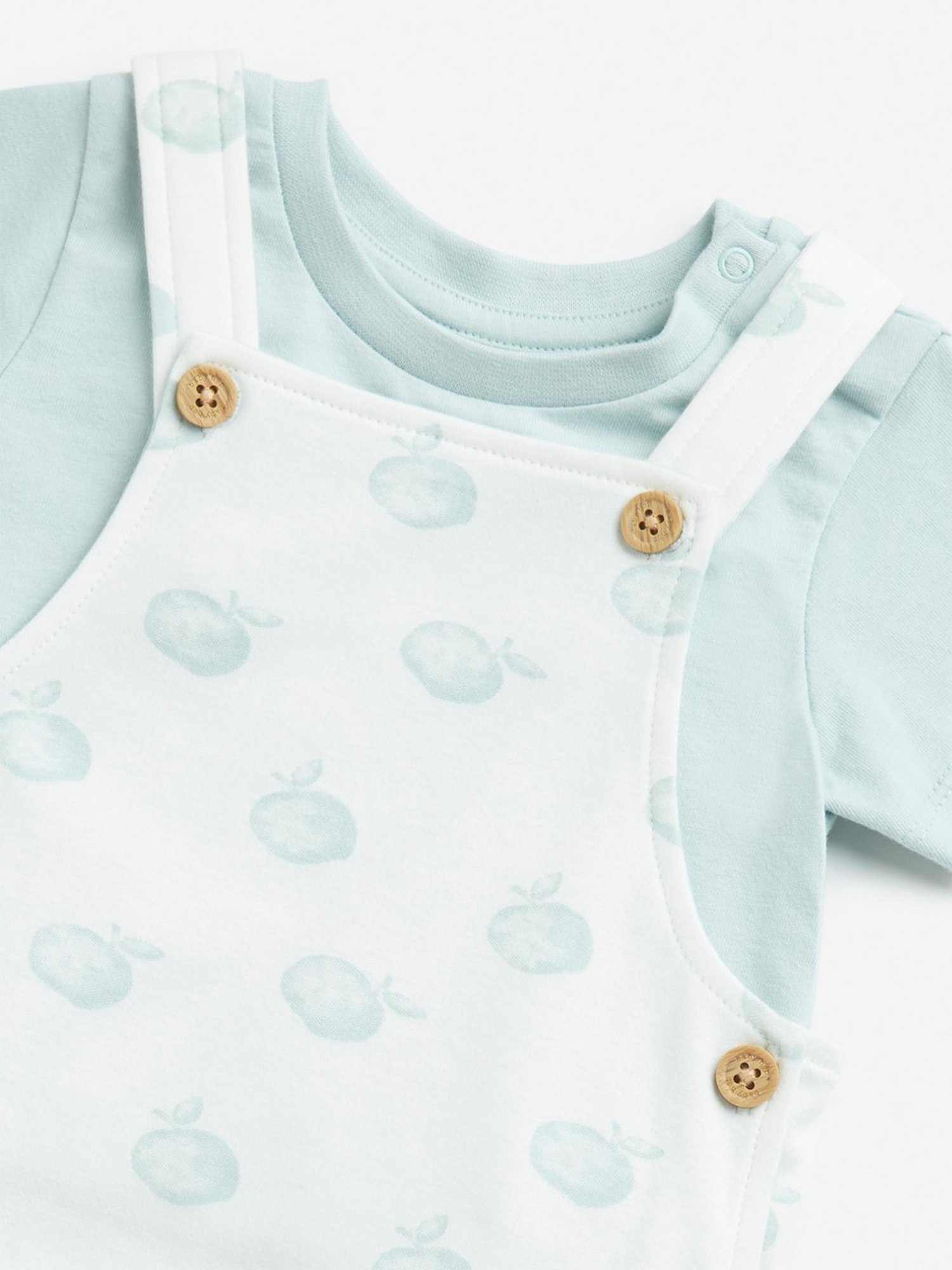 HOP Baby by Westside White Printed Cotton Dungaree with T-Shirt Set