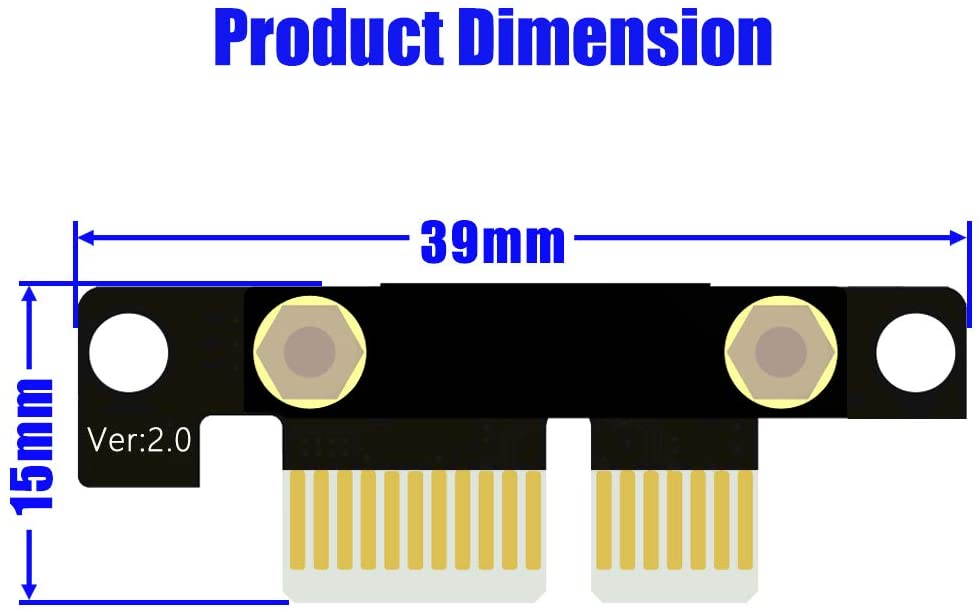 BQZYX Pci-e Extension Cable PCI Express 36PIN 1X Extender Extension Cable with Gold-Plated Connector, Pci-e 1x Riser pcie Extender (90 Degree 20cm Extension Cable)