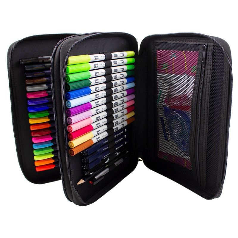 Zippered Marker Storage Case 54 Slots Black - Tombow