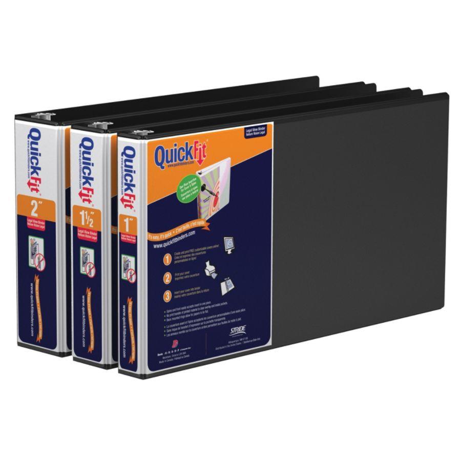 Davis 95031L QuickFit 9500 Deluxe View Binder, 8.50" Width x 14" Length Sheet Size - 400 Sheet Capacity - 2 Pockets - Black - 1 Each