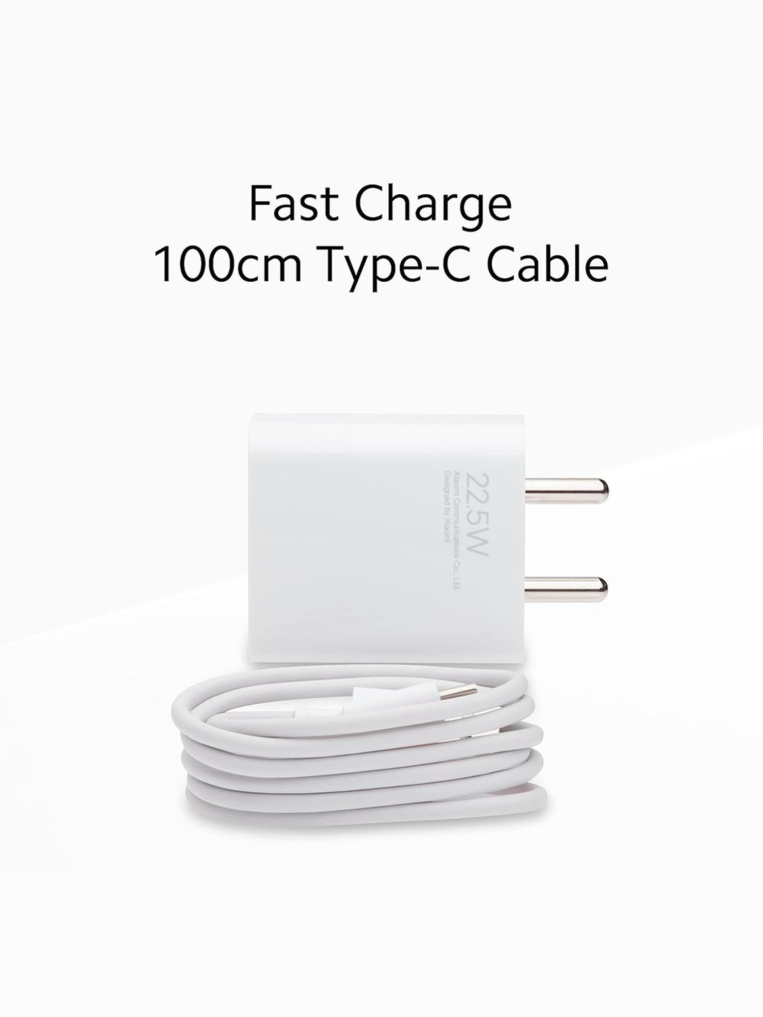 Mi Xiaomi 22.5W Fast USB Type C Charger Combo with Fast Charging (White)