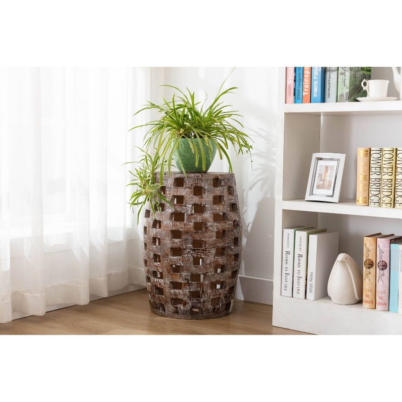 26" Hampton Side Table Weathered Walnut - Boraam