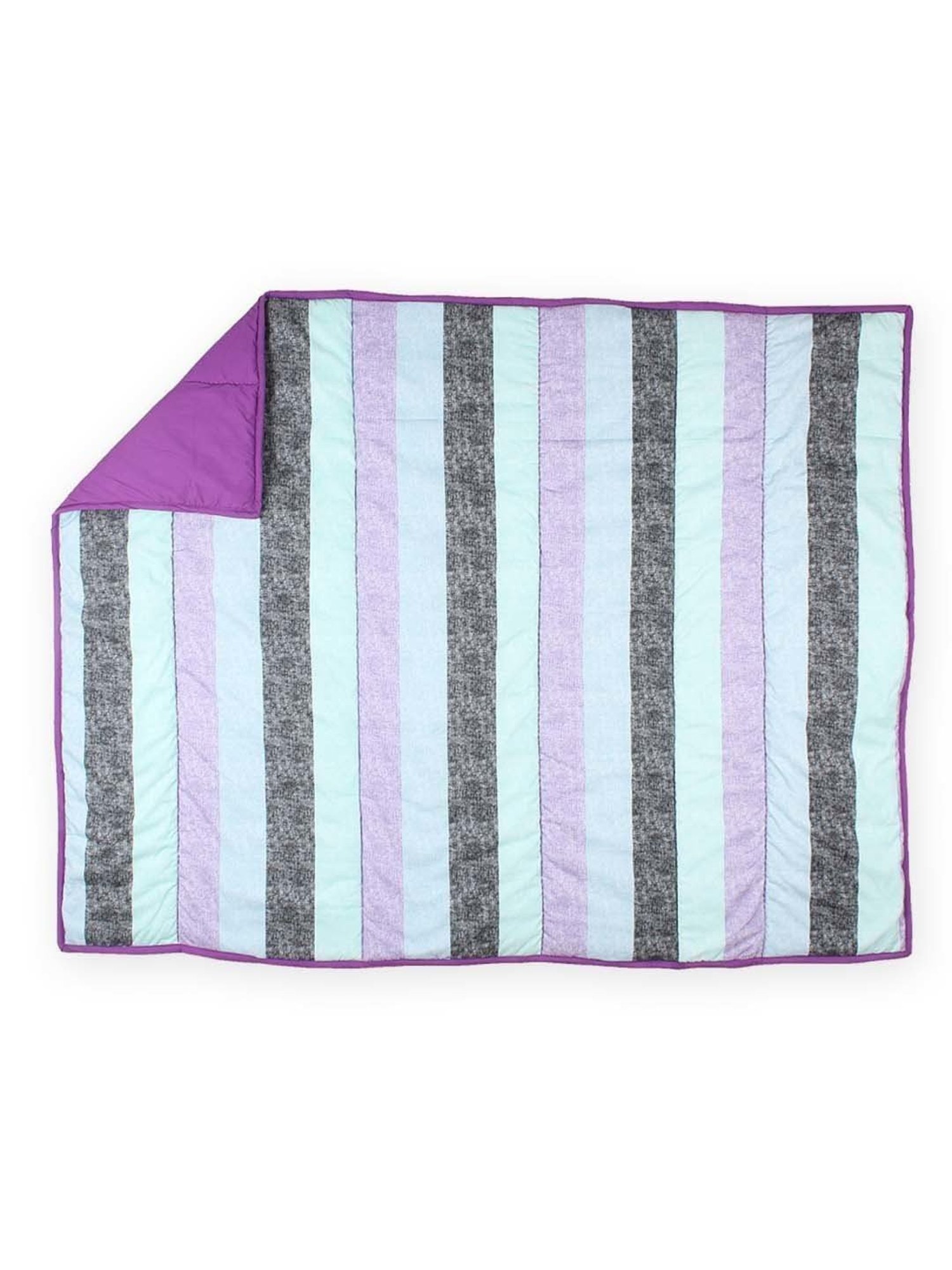 Maspar Vincent Green & Blue Cotton 120 TC Reversible Quilt - Set of 1