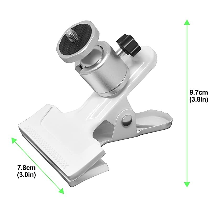 Mount-Desk Rotating Clip Clamp Holder Stand with 1/4" Screw Ball Head for Wyze Cam V3/ Wyze Cam Pan/Oculus Sensor/HTC Vive Base Station/Arlo and Other Compatible Home Security Camera