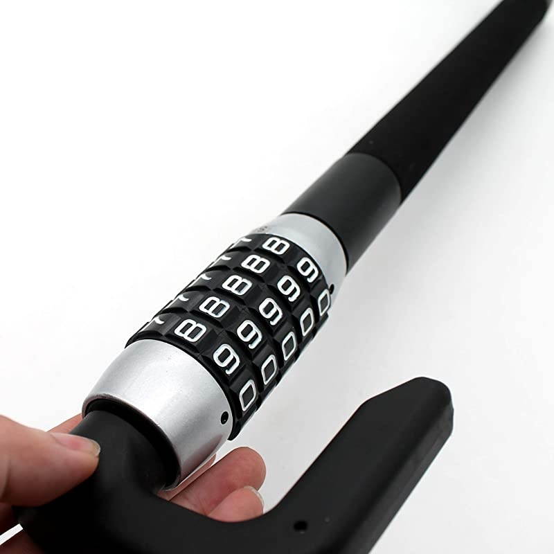 Car Steering Wheel airbag Lock Safe Rotary Lock Comfortable and Durable Universal SUV car Van Truck Heavy Truck Lock Double Hook Retractable AntiTheft Lock Device 5Digit Password Black