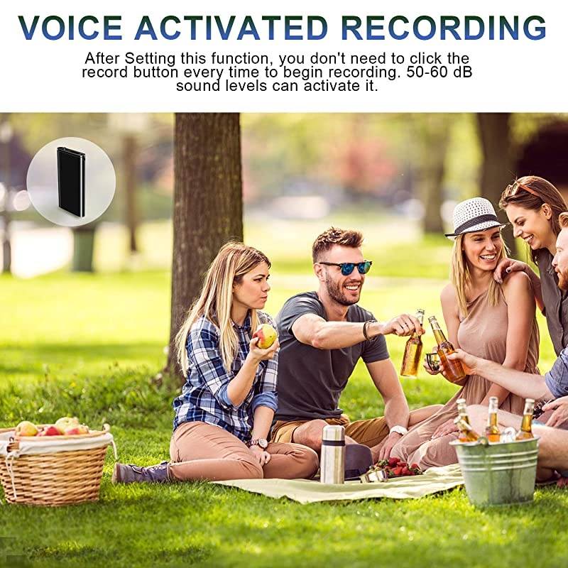 Recorder, Mini Activated Recorder, 8GB Memory Audio Recorders, Recording Device w/USB Rechargeable and MP3 Functions, Ideal for Lectures, Meetings, Interviews, Up to 96 Hours