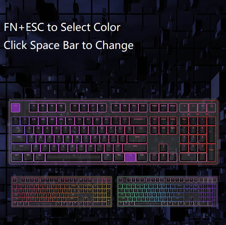 iKBC R410 RGB Backlit N-key Rollover Cherry MX Switch Mechanical Gaming Keyboard, PBT Keycaps