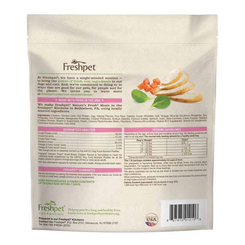 Freshpet Nature's Fresh Grain Free Small Breed Chicken Recipe Refrigerated Wet Dog Food - 1lb