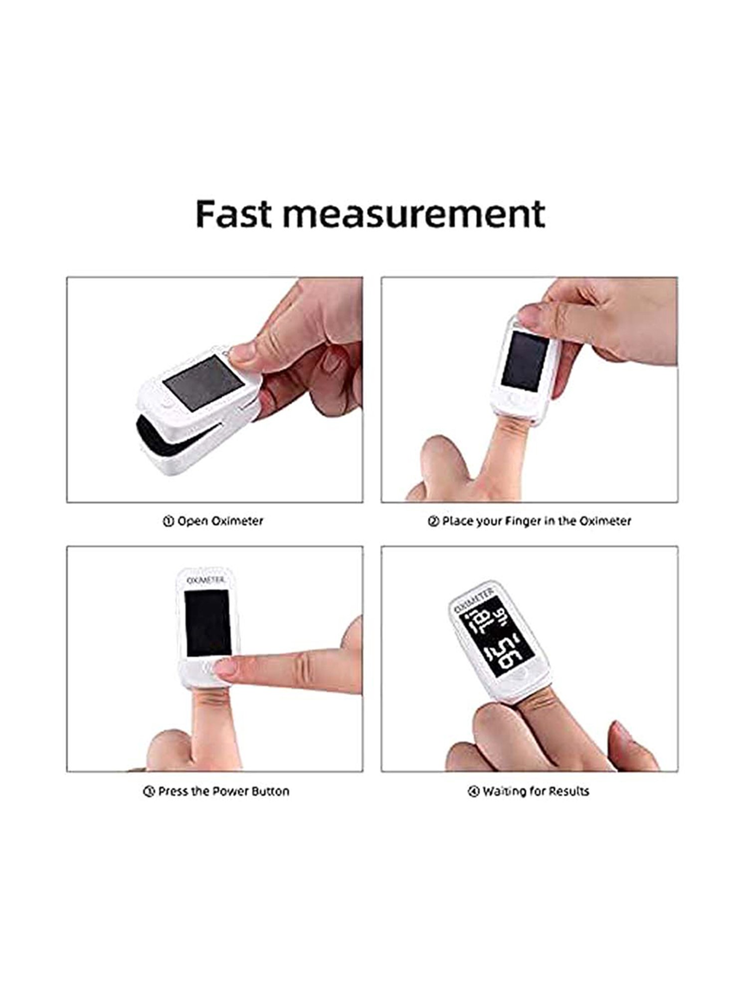 IZI Fingertip Pulse Oximeter with Oxygen Saturation SpO2, Pulse Rate and LED Display (White)