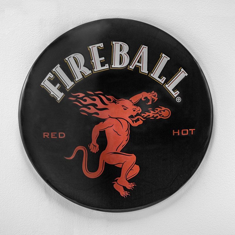 Fireball Red Hot Dome Metal Sign Black/Red - Crystal Art Gallery