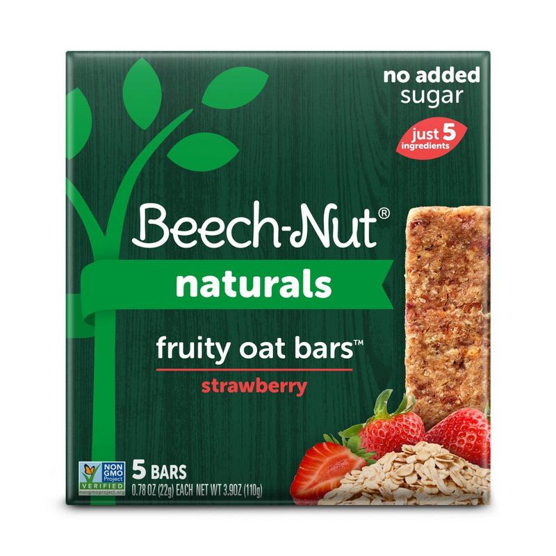 Beech-Nut Toddler Snack Strawberry Fruity Oat Bars - 5ct
