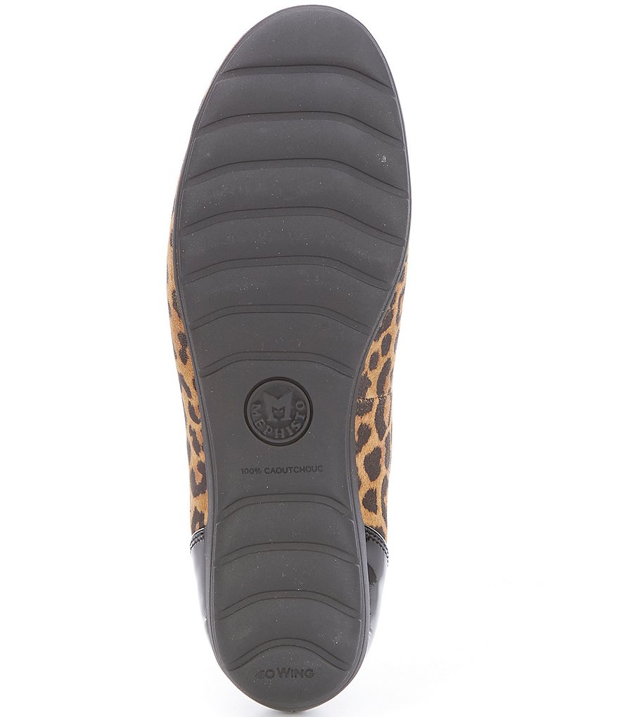 Mephisto Emilie Leopard Print Leather Ballet Flats