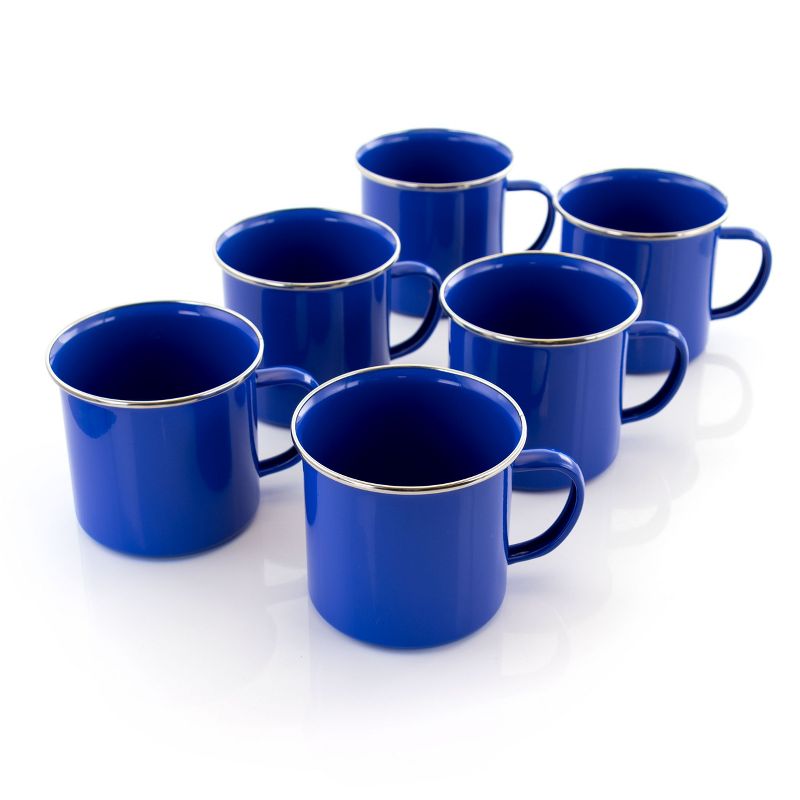 Studio California Blutique 6 Piece 18 Ounce Galvanized Steel Mug Set in Blue