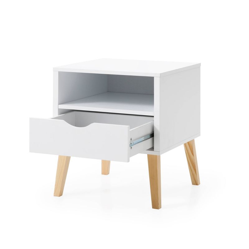 Jeff Mid-Century Modern Nightstand White - AC Pacific
