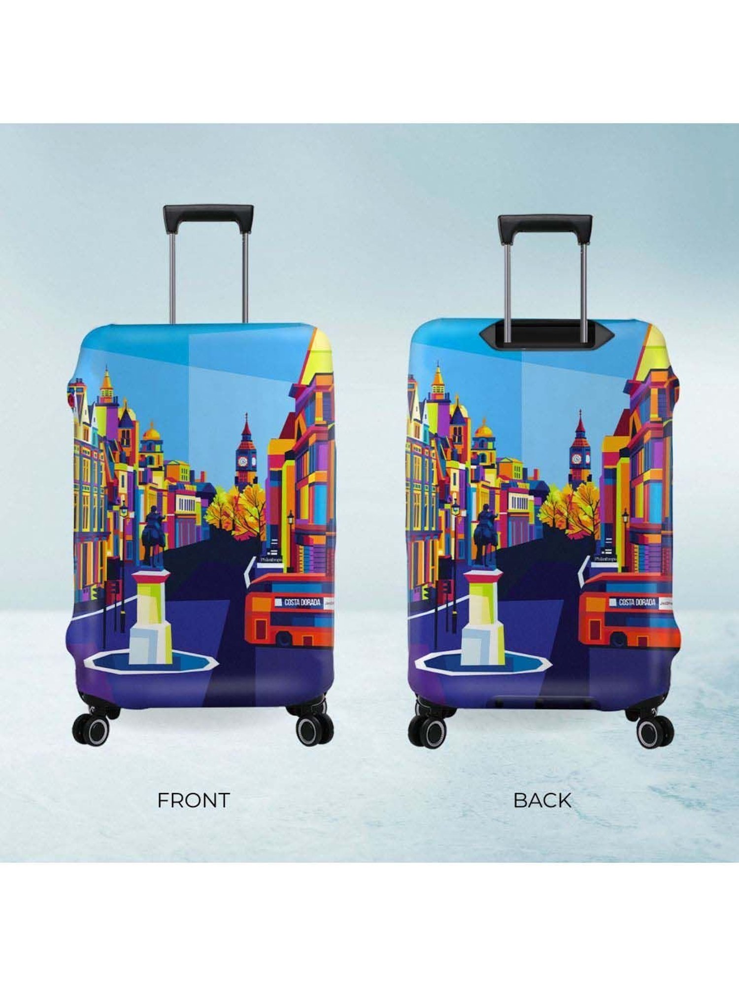 Nasher Miles Polyester 55 cm (20 Inch) Small Protective Luggage Cover - London Design
