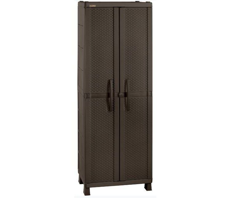 Resin Wicker Utility Cabinet Brown - Inval