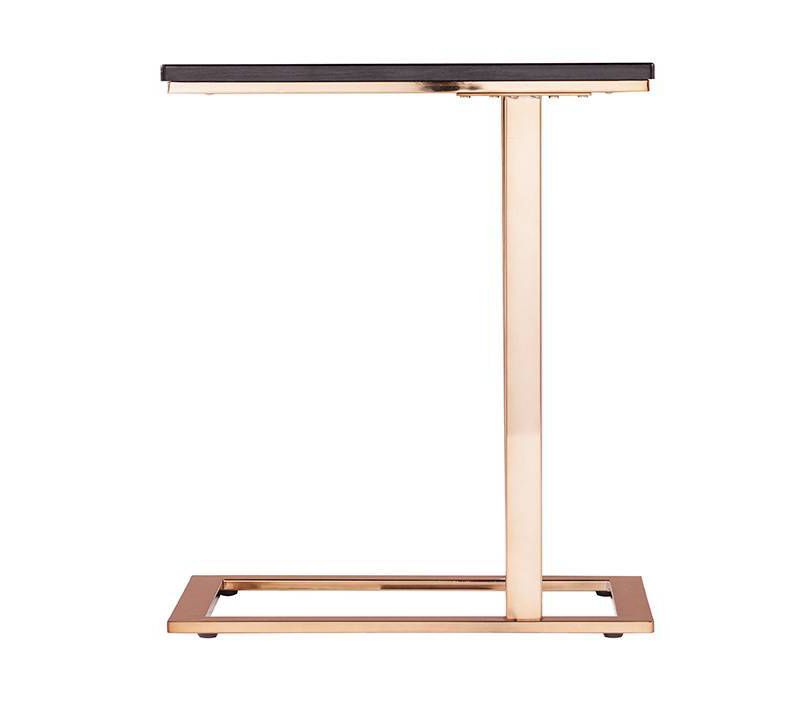 Rainer Contemporary C Table Black/Champagne - Aiden Lane