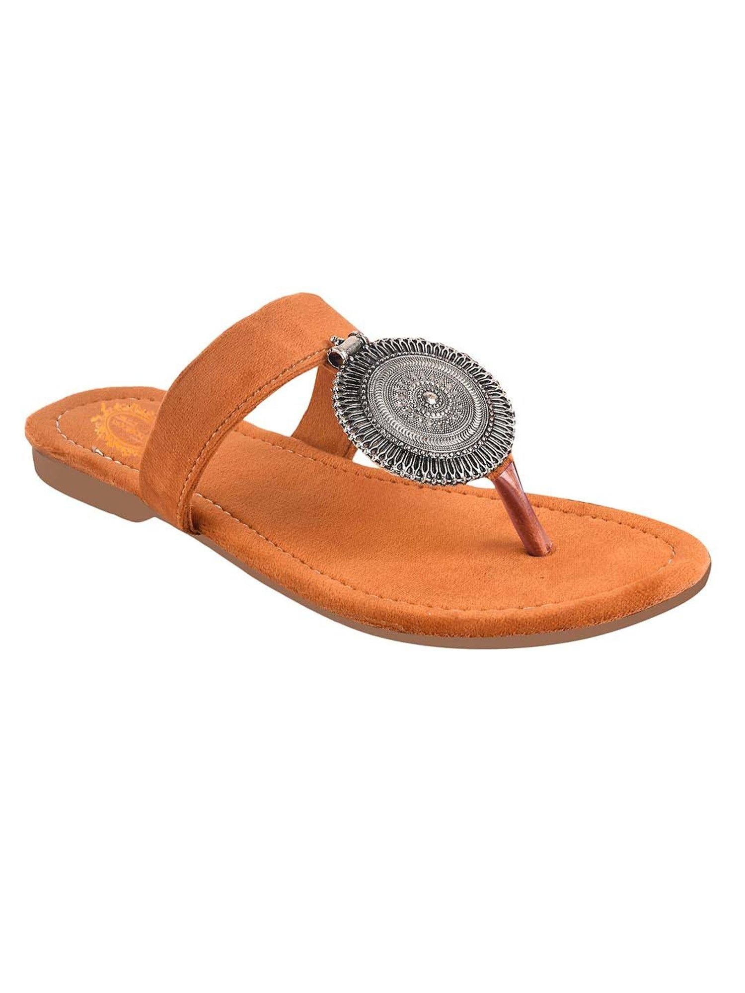 Shoetopia Kids Orange T-Strap Sandals