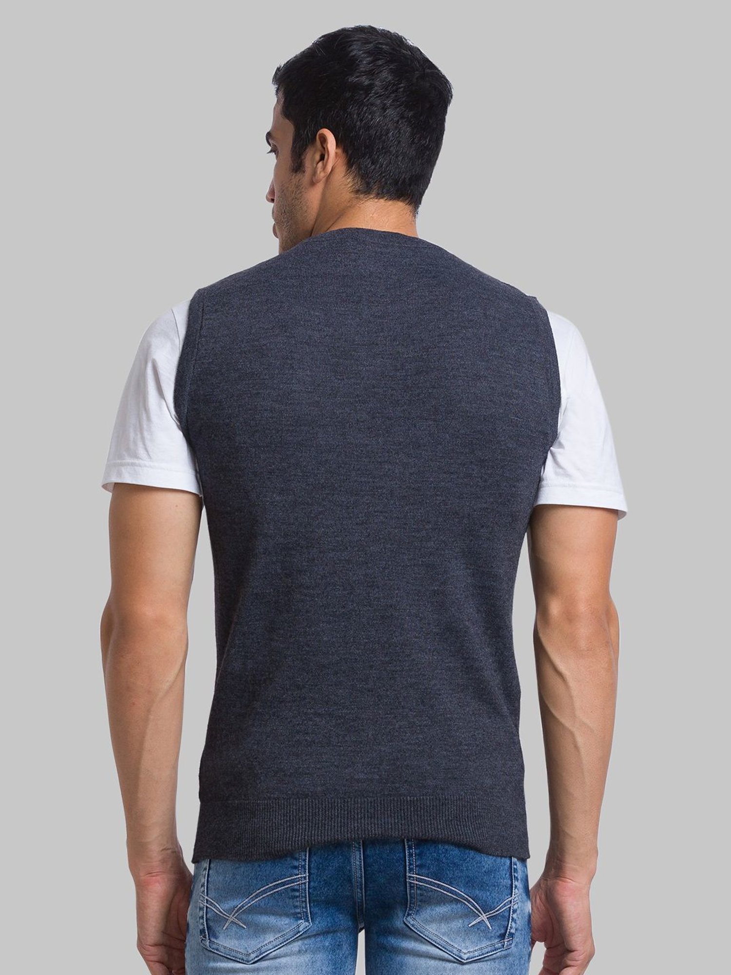 Parx Grey Regular Fit Heathered Sweater