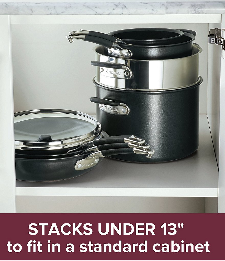 Anolon SmartStack Hard-Anodized 10-Piece Cookware Set