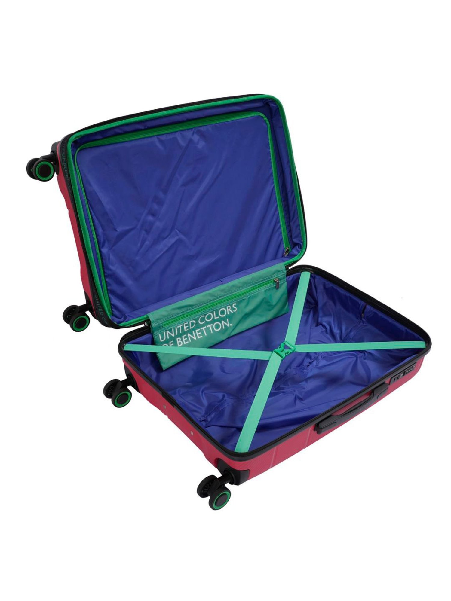 United Colors of Benetton Moonstone Red Textured Hard Large Trolley Bag - 78 Cm