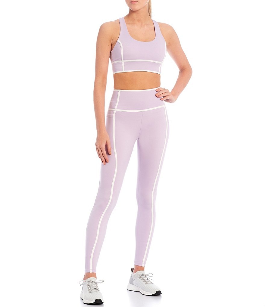 Antonio Melani Action Long Line Medium Impact Contrast Trim Sports Bra