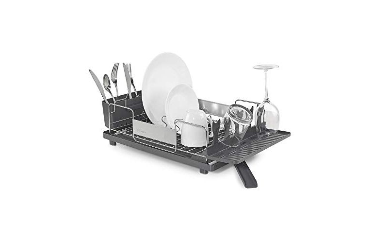 Polder Space Station Ultimate Dish Drying Rack with Adjustable Drain Spout
