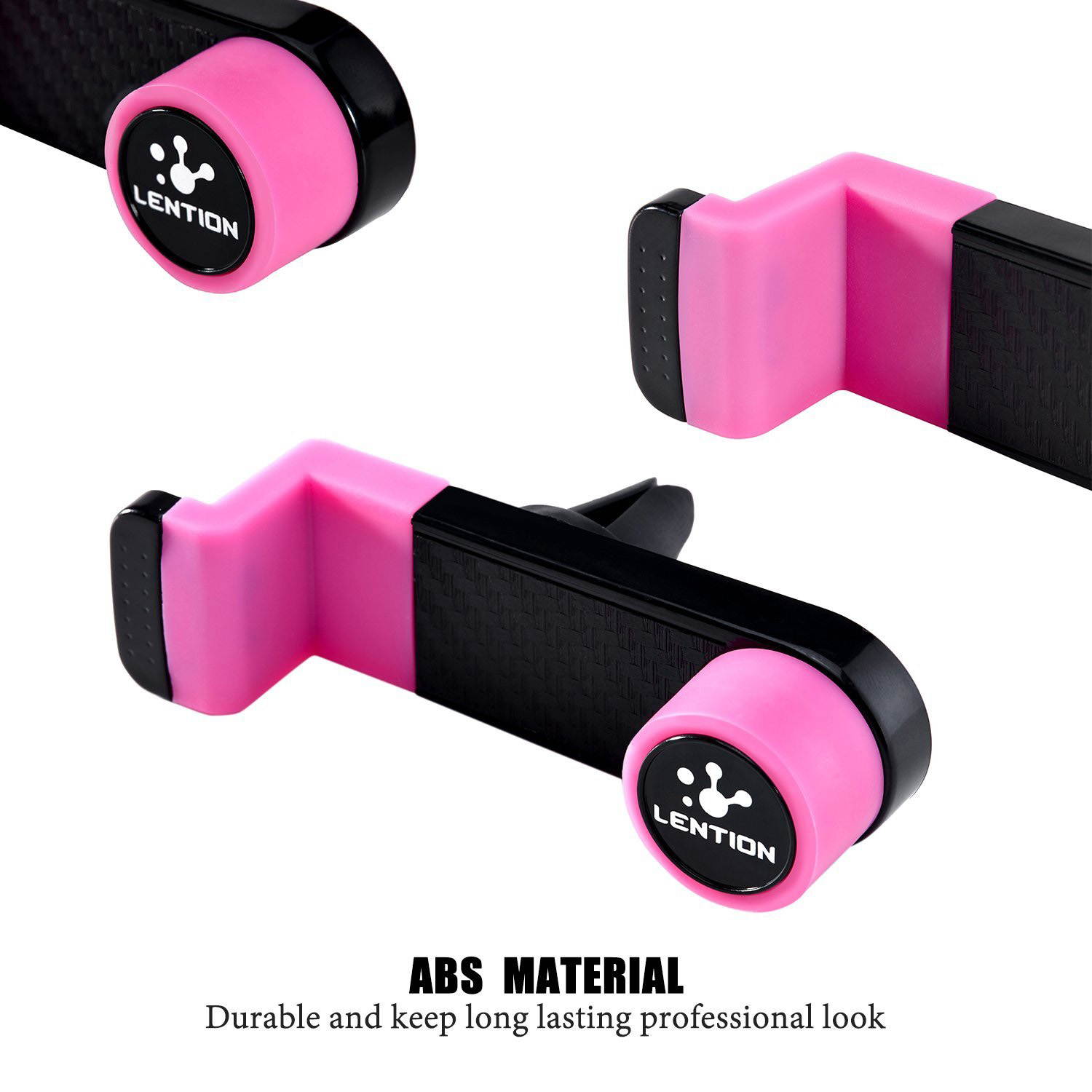 LENTION Air Vent Phone Holder, Mobile Clip Stand Car Mount for 3.5 Inch - 6 Inch iPhone, iPod, Smart Phone, PSP, GPS - Red