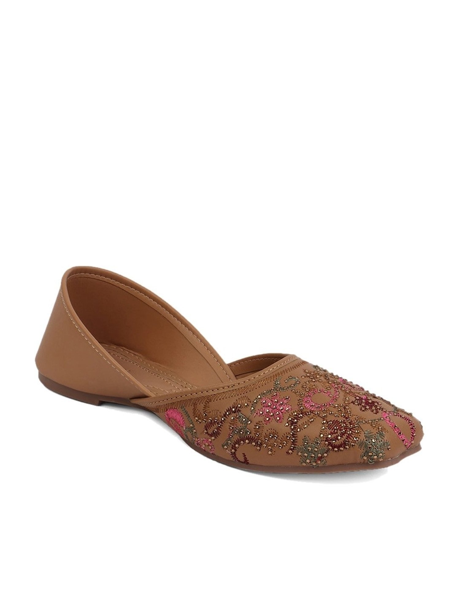 Iconics Women's Brown Ethnic Juttis