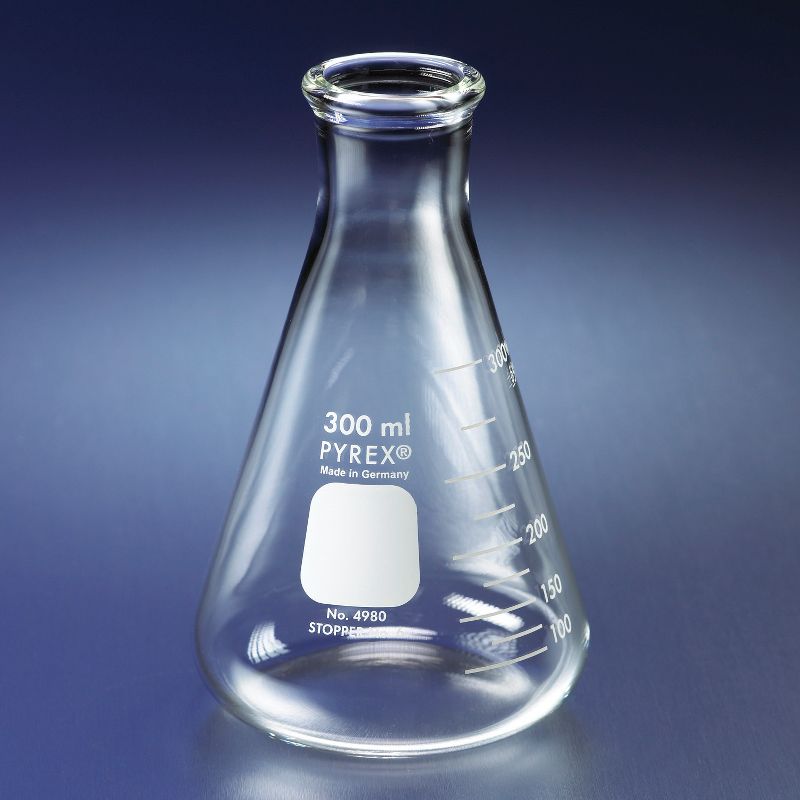 Pyrex Narrow Mouth Erlenmeyer Flasks - 250 mL - pk of 12